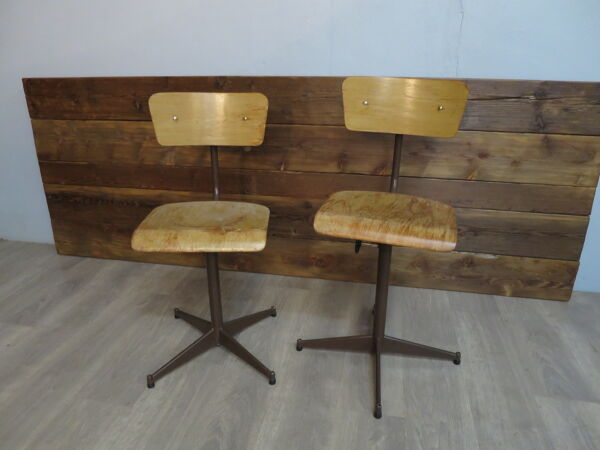 Set de 2 chaises d'atelier vintage pied étoile