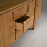 Large brustalist oak sideboard, Belgium.