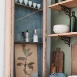 Display case in patinated wood, circa 1900