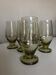 Set of 7 modernist lime green stemmed glasses 1950