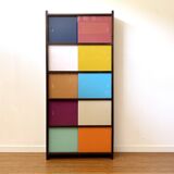1960s bookcase in multi-colored tinted glass – Modular design