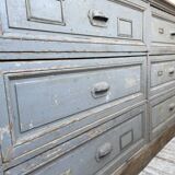 XXL walnut trade counter with multiple drawers