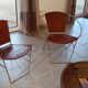 Paire de fauteuils en cuir marron clair