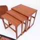 Nest tables in 1960s style, in gel-stained teak.