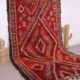 Tapis marocain vintage rouge 220 x 356 cm - Tapis en laine berbère rare - Tapis fait main
