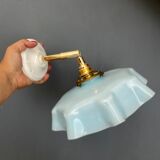 Vintage lampshade in sky blue opaline