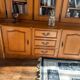 Showcase library in solid wood with two sections