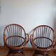 Paire de fauteuils pivotants en rotin 1970