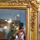 Golden mirror 144x90cm