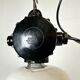 Industrial black enamel lamp with glass cover, 1950s