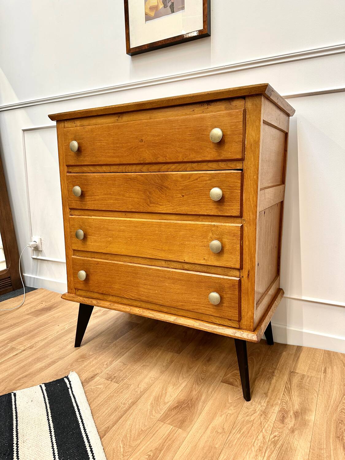 Vintage compass foot chest of drawers