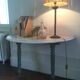 Console demi-lune ancienne peinte