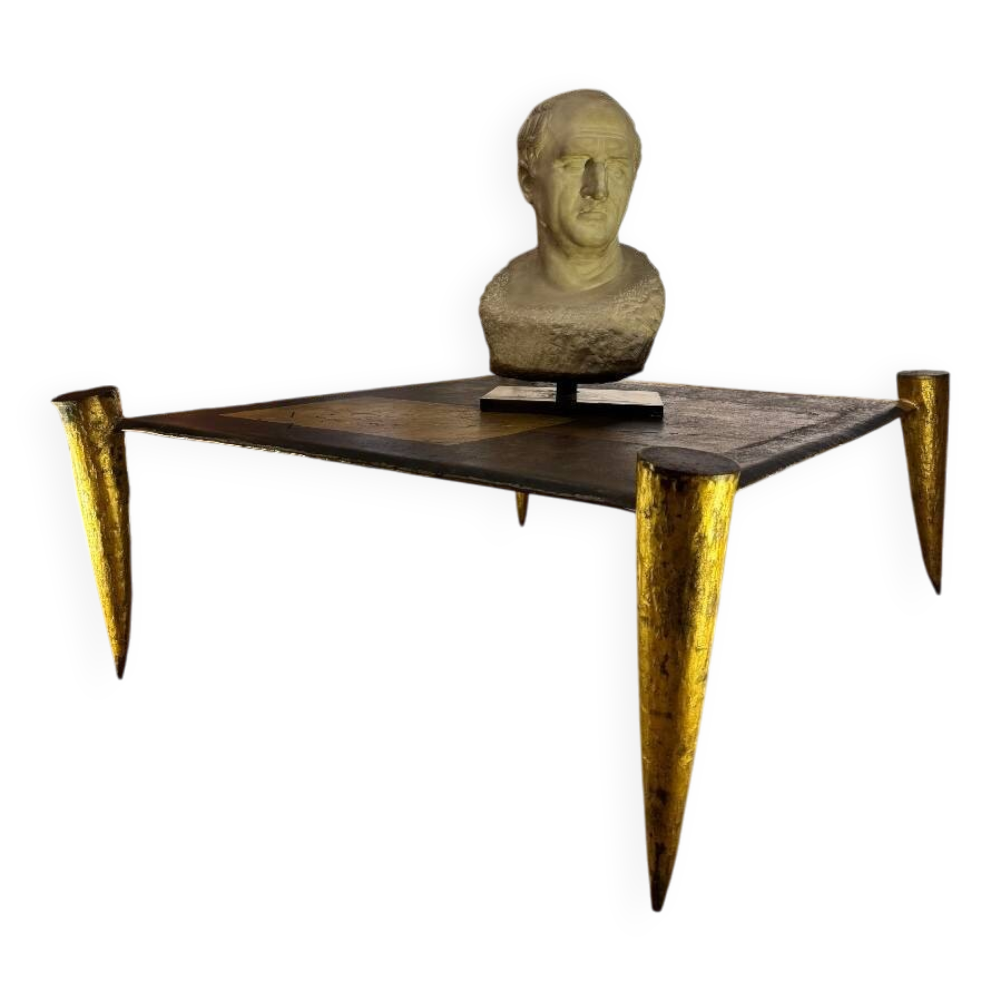 Brutalist coffee table by Jean Jacques Argueyrolles from the 1970s.