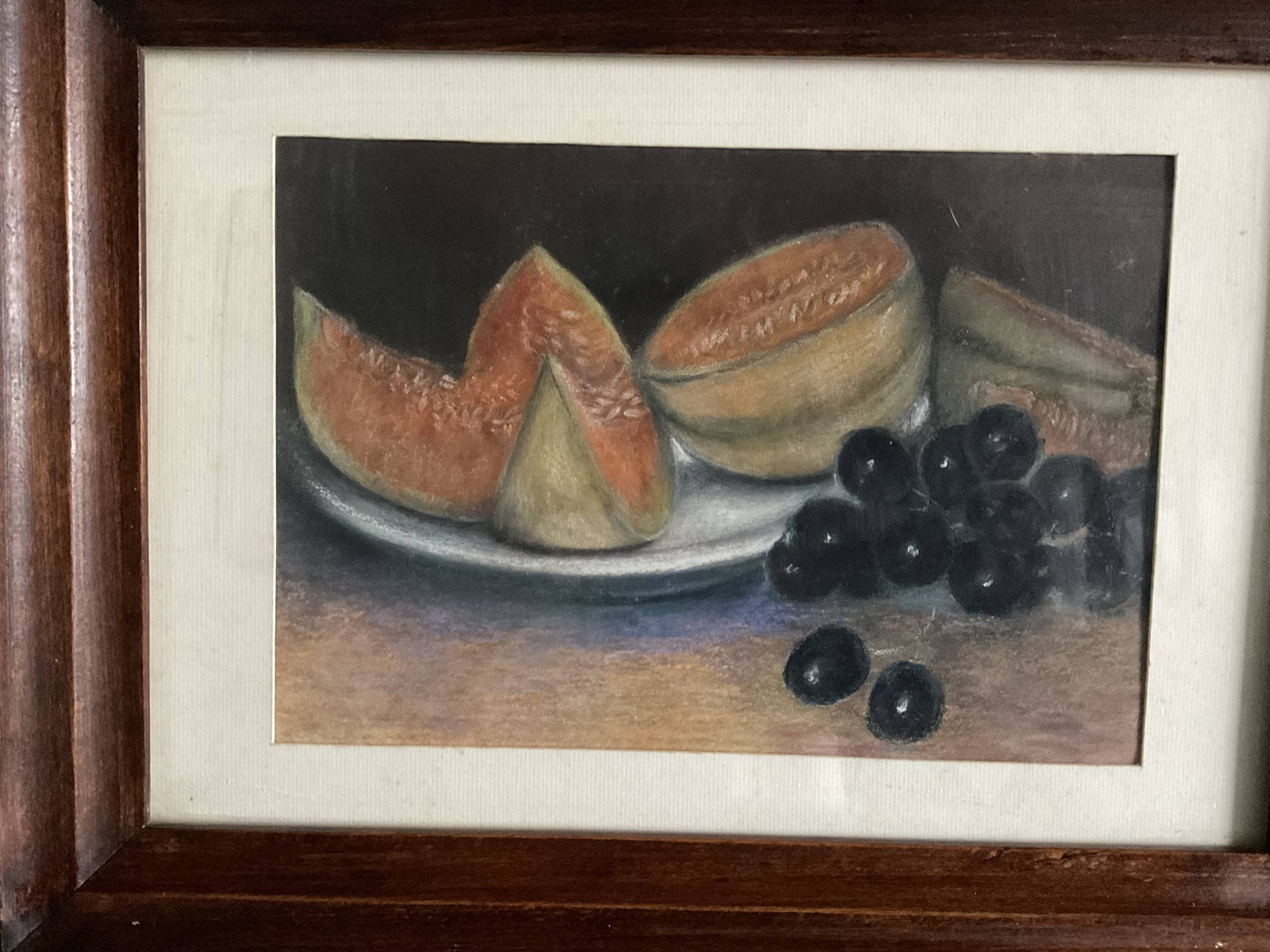 Tableau Nature Morte au melon et raisins