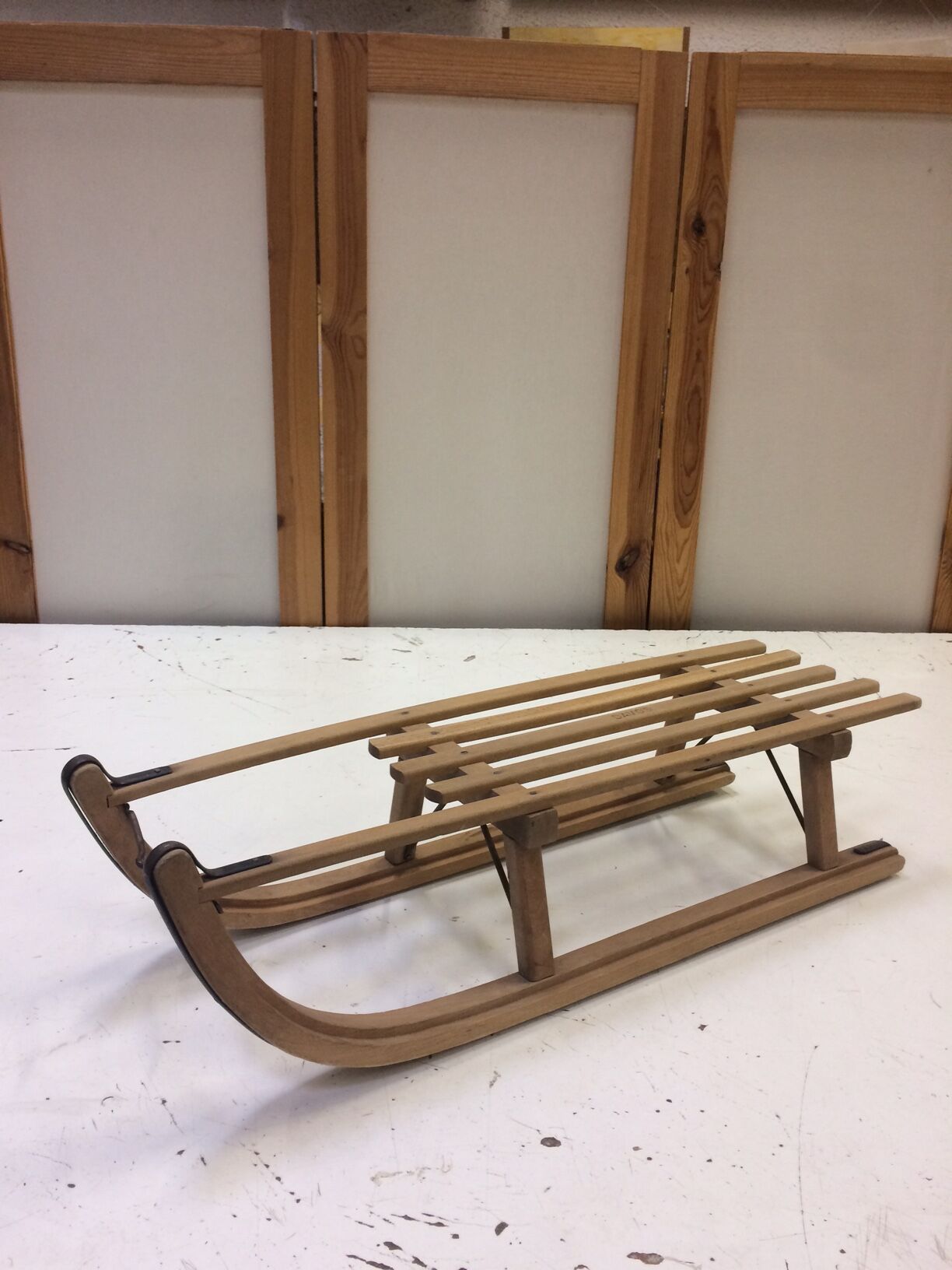 Vintage sled davos in solid beech  60/70