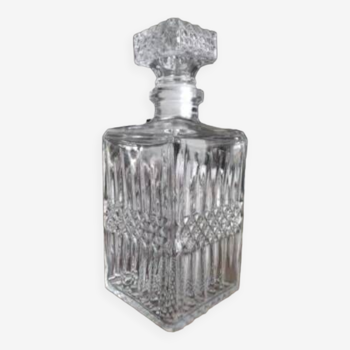Carafe à whisky vintage en verre facetté diamant bouchon hermétique