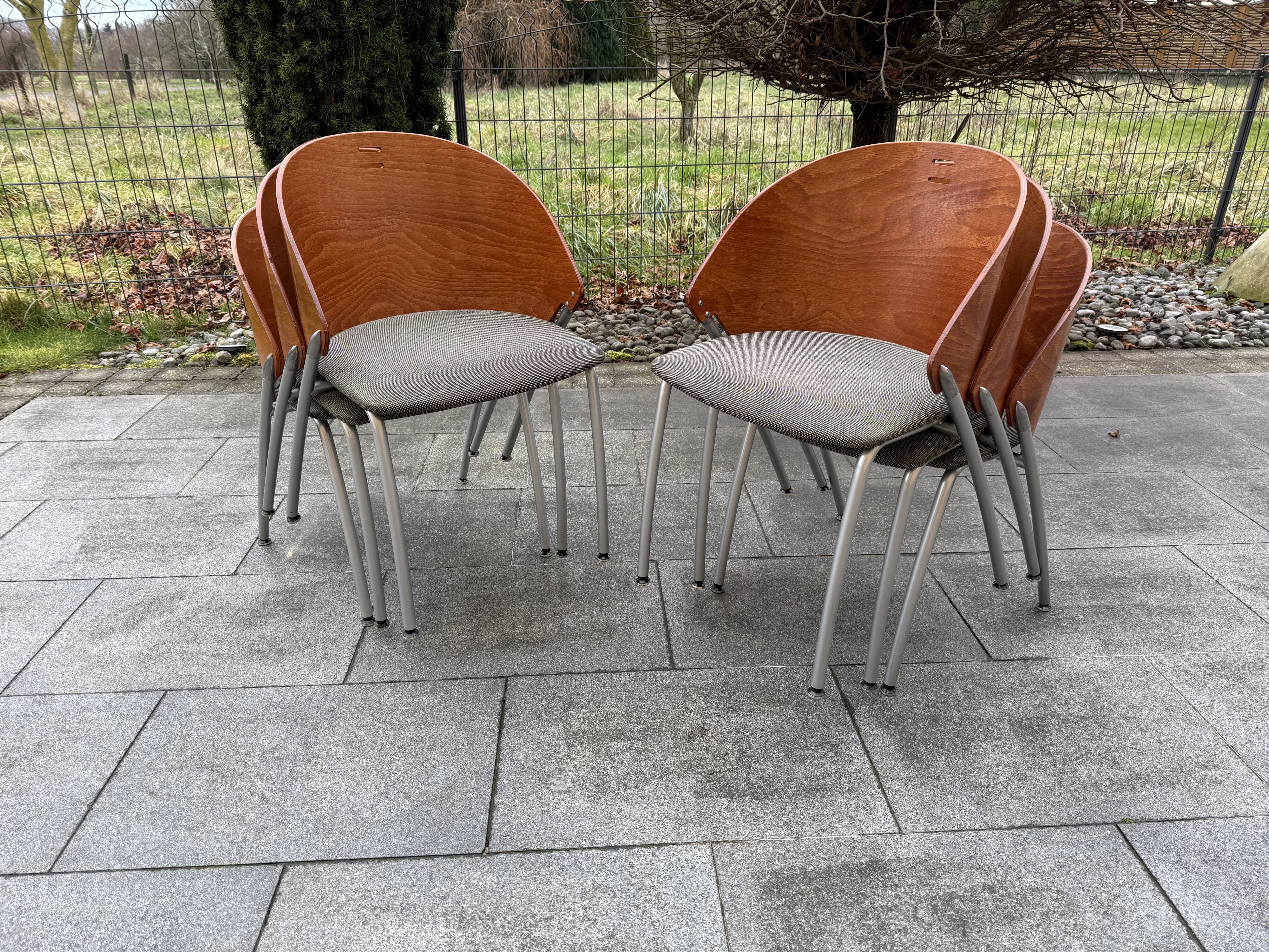 Set of 6 Dutch Lande chairs from the 80s