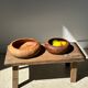 Bowl or monoxyl teak cut d:25.5