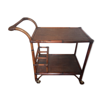 Bamboo and rattan serving table