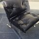 Pair of leather armchairs "Joker" by Olivier Mourgue for Aireborne 1964