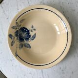 Round dish hollow blue flowers Saint-Amand years 30-40