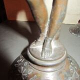 Pair of antique Egyptian-style spelter torches.