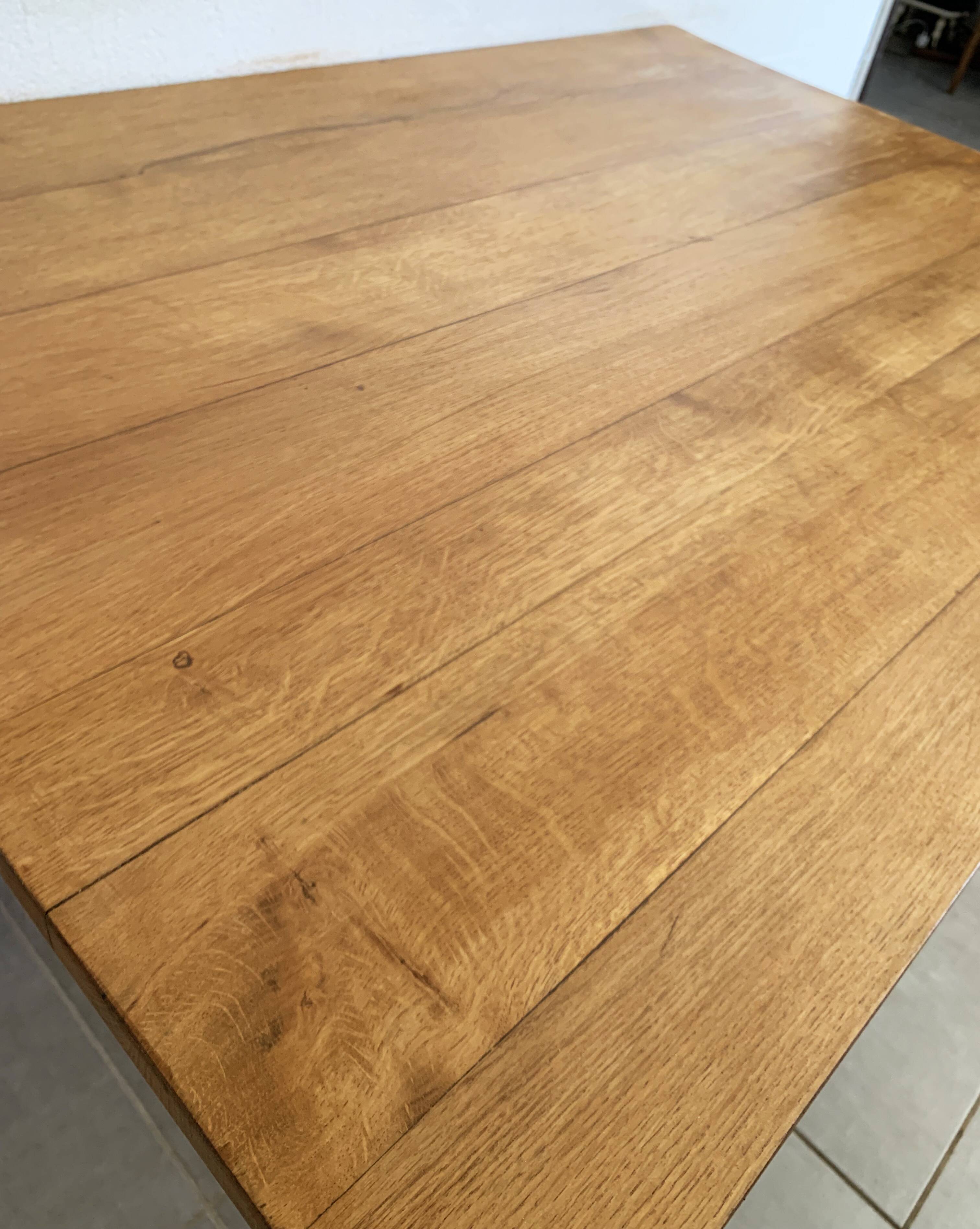 Table de ferme vintage ou bureau en bois massif