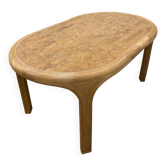 Table à manger en rotin et travertin Vivai del Sud, Italie, années 1960.