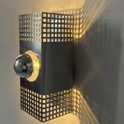 Pair of vintage wall lights, chrome-plated metal, France 1970.