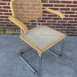 Cesca model design chair with armrests chrome version