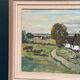 Swedish Oil on Canvas – “Farms with Grazing Cows” by Hjalmar Lindblom