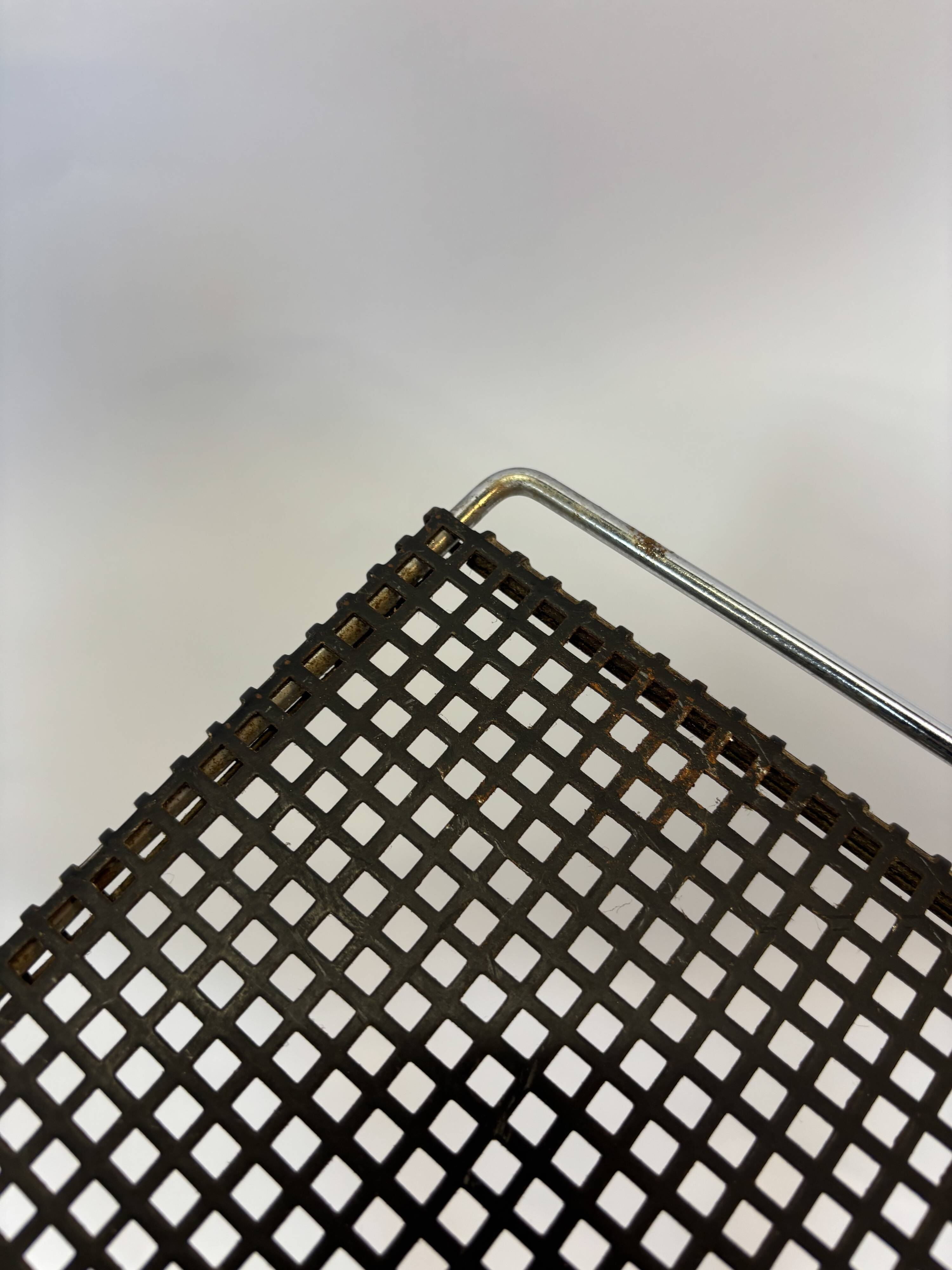 Vintage Wall rack Pilastro by Tjerk Reijenga black perforated 1960