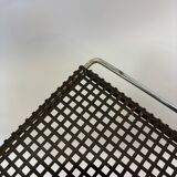 Vintage Wall rack Pilastro by Tjerk Reijenga black perforated 1960