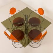 Italian Space Age dining table with 4 chairs attributed to Giotto Stoppino, 1970s