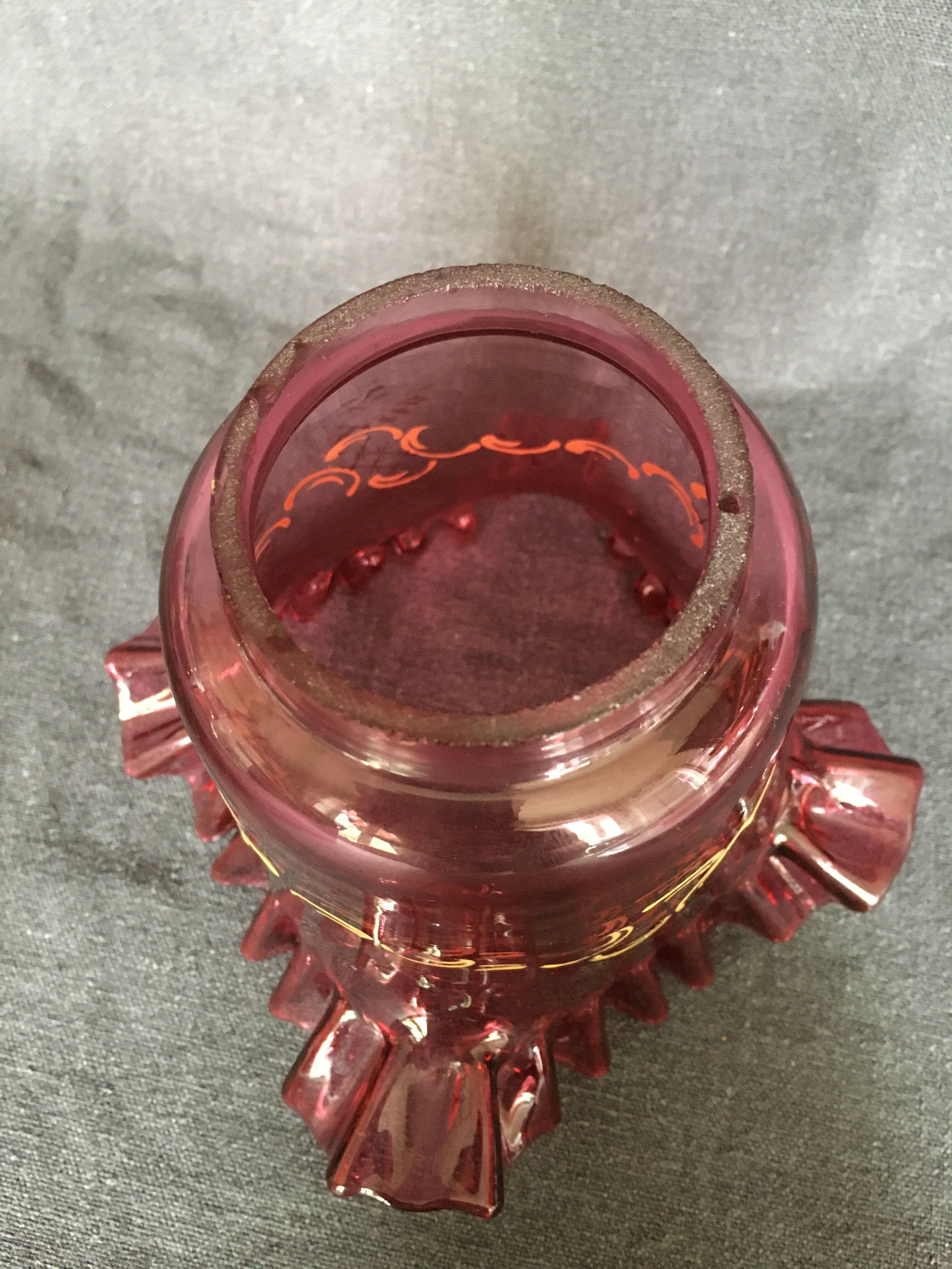 Enamelled red tulips