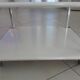 Table basse space age double plateaux en acier laqué blanc, France