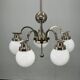Art Deco Five-Light Chrome Chandelier, Czechoslovakia, 1930s