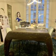 Large antique Chinese black table made of patinated solid wood.