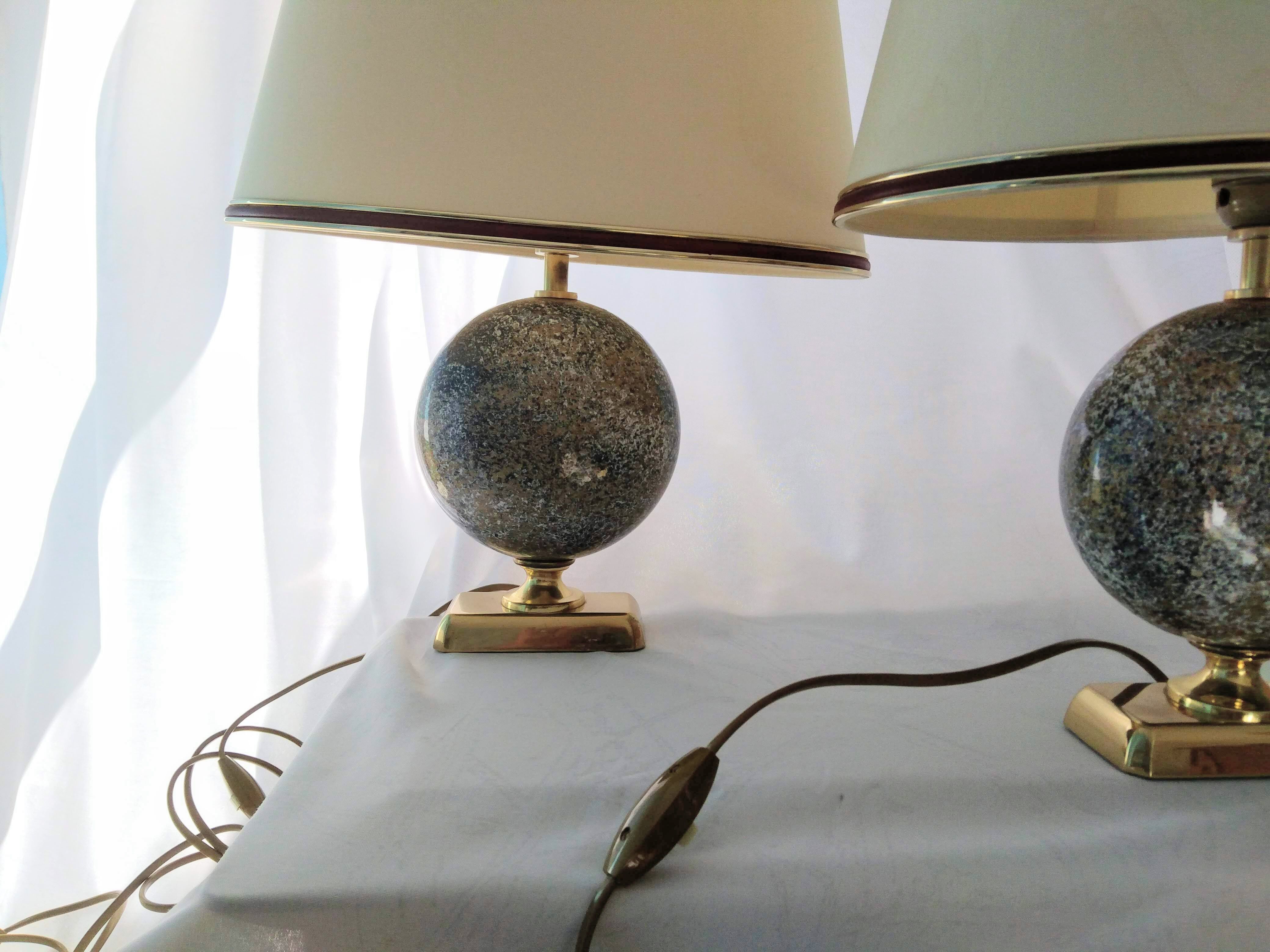 Pair of French 70s lamps Philippe Barbier style