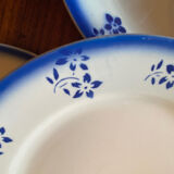 Lot of 9 dessert/starter plates Badonviller model Denise blue 1900-1905