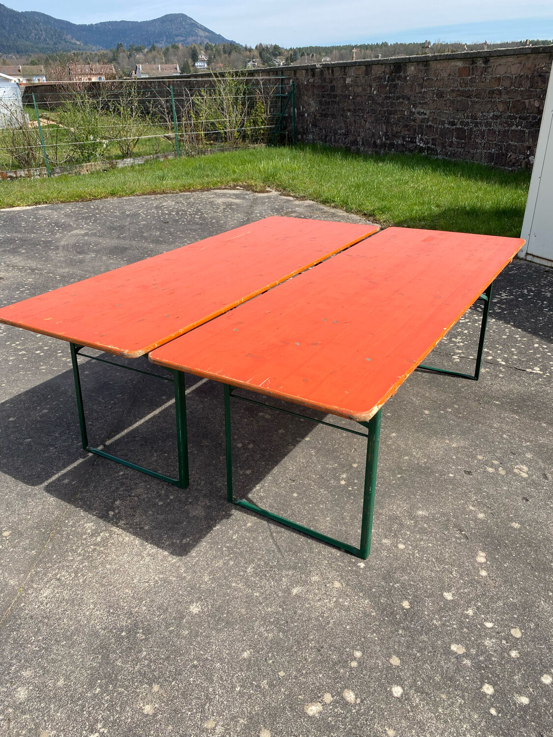 Folding brewery table duo