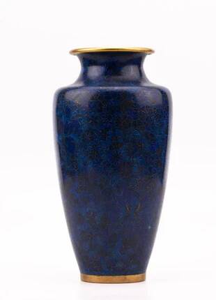 Large blue enamelled Chinese vase