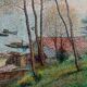 Jean vollet (1935-2015) arcachon bay. claouey. oil on canvas 73 x 92cm