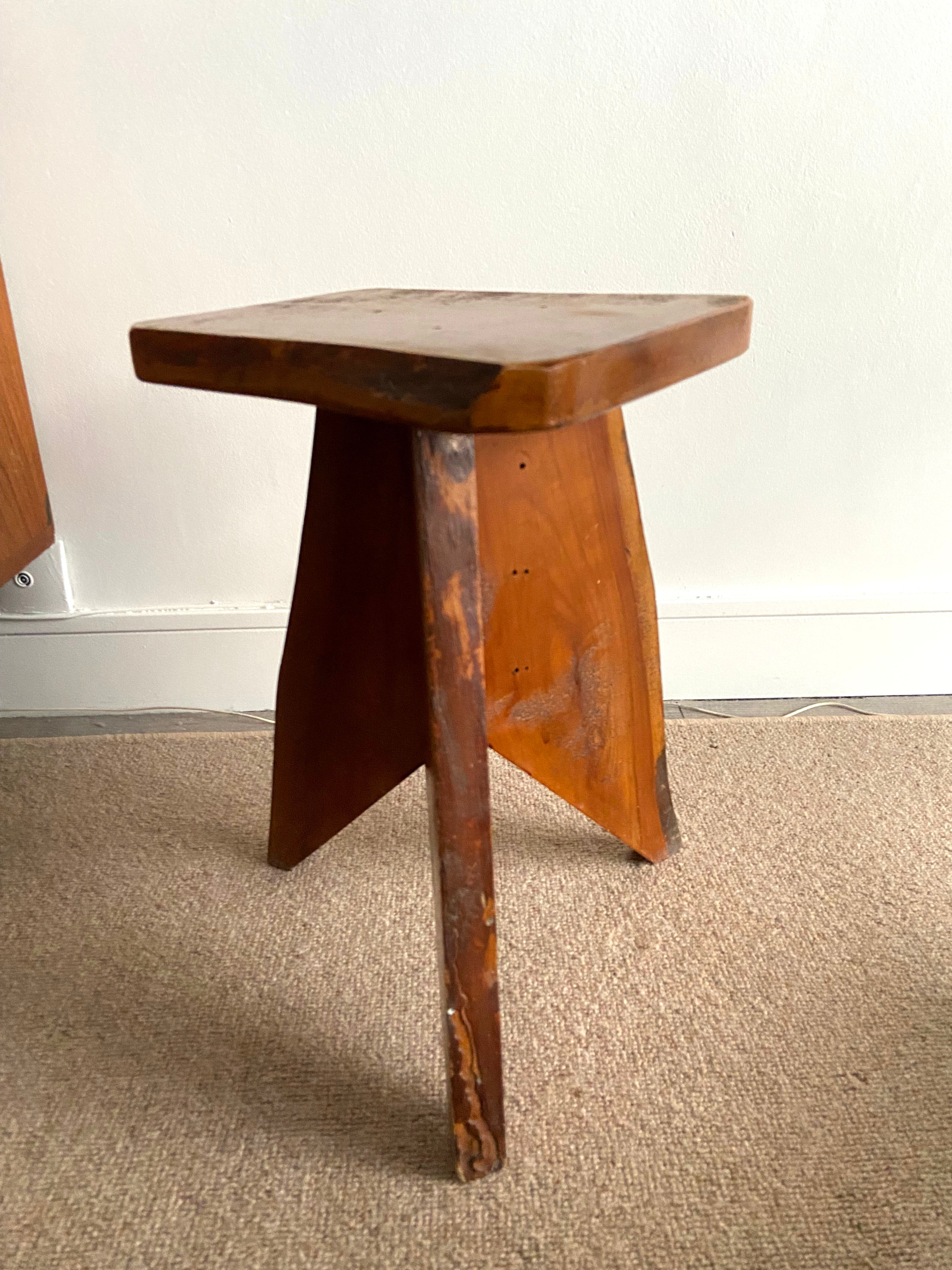 Brutalist tripod stool