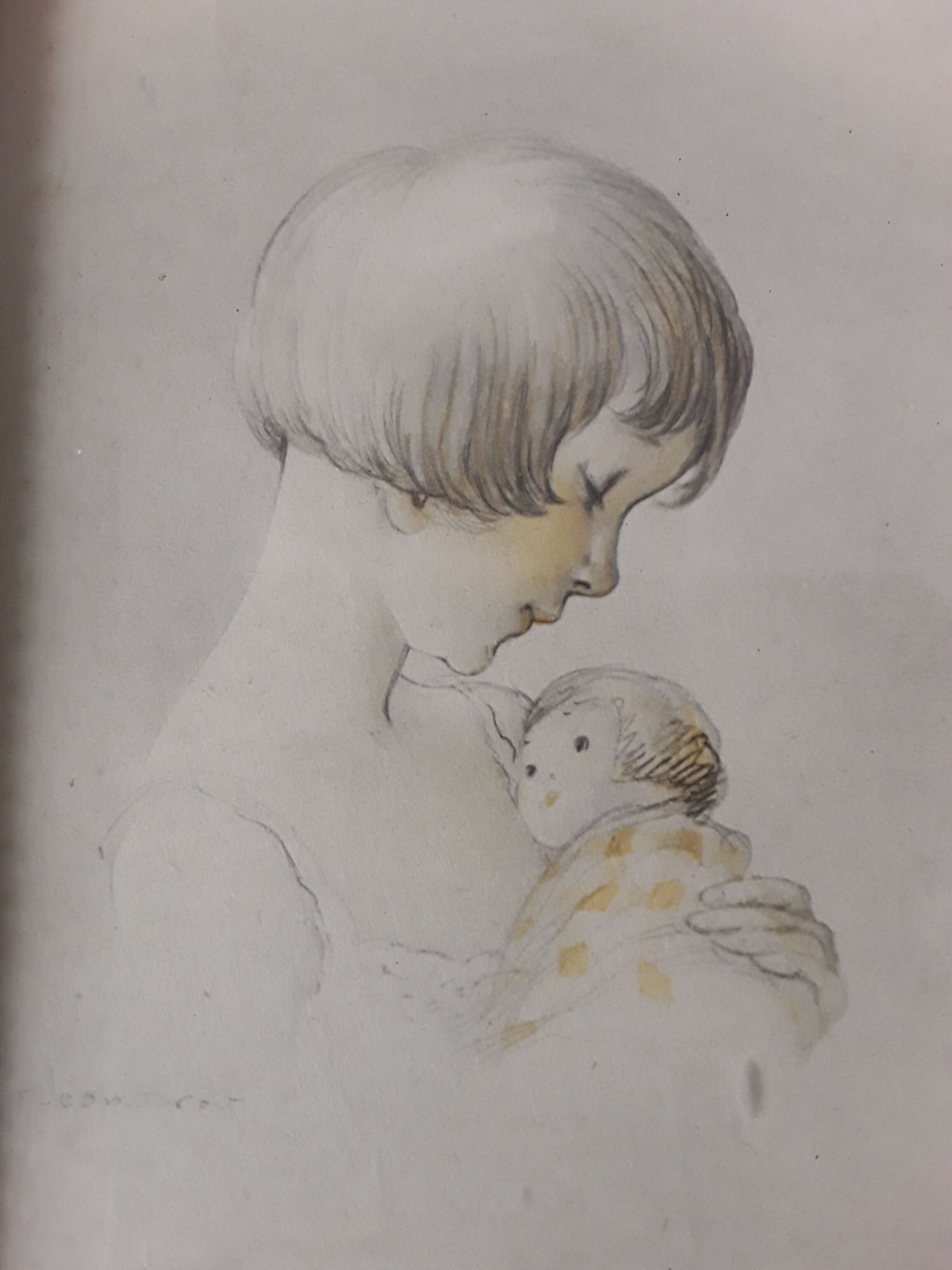 Framed drawing by Jean Droit 1884-1961