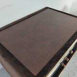 Pair of mirror and leather bedsides Ruf international, 60s/70s