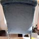 Fauteuil chauffeuse Napoléon 3 en velours bleu