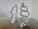 Pair of 1980 aluminum "circle" candlesticks