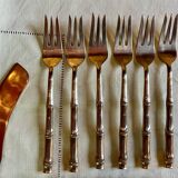 16 Bamboo nickel bronze dessert cutlery