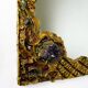 Italian brutalist resin and stones mirror, 1970s